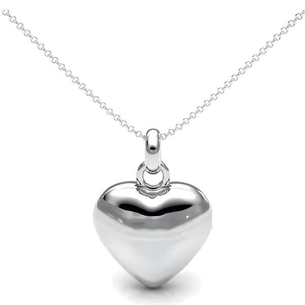 Collar Corazón Bombita Mujer Plata 925